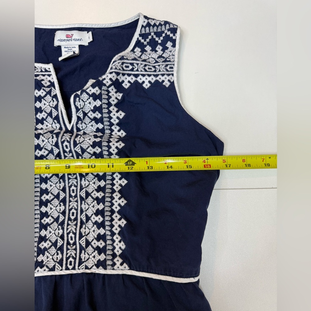 Navy Vineyard Vine Blue Embroidered Women's Dress size 6 - Picture 6 of 8